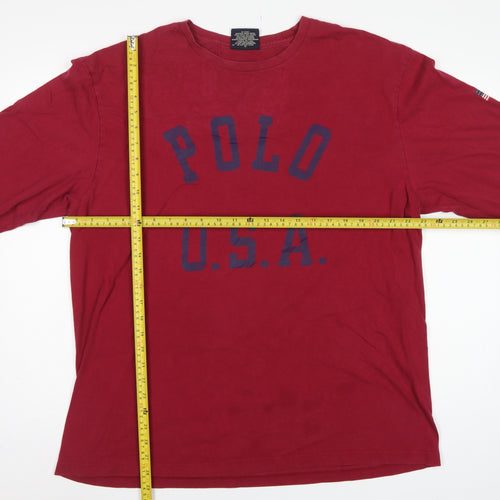 Polo Sport Ralph Lauren Men’s Red L USA Graphic Long Sleeve T-Shirt