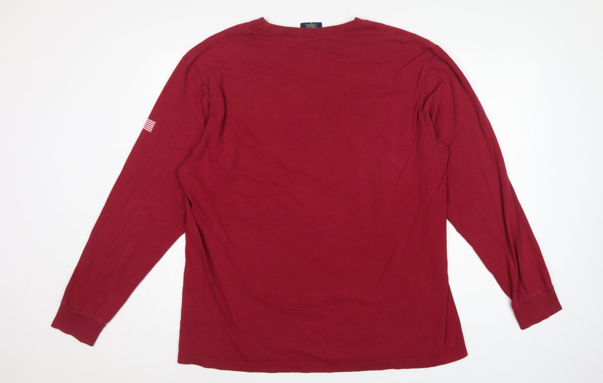 Polo Sport Ralph Lauren Men’s Red L USA Graphic Long Sleeve T-Shirt