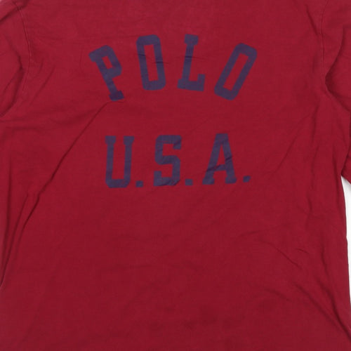 Polo Sport Ralph Lauren Men’s Red L USA Graphic Long Sleeve T-Shirt
