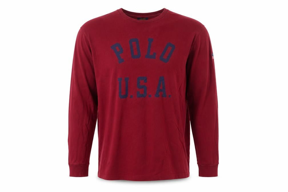 Polo Sport Ralph Lauren Men’s Red L USA Graphic Long Sleeve T-Shirt
