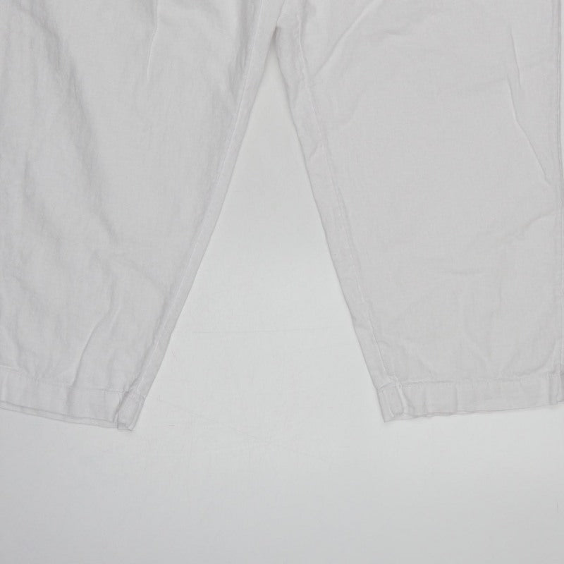 Marks and Spencer Women White Linen Blend Drawstring Jogger Trousers UK 16