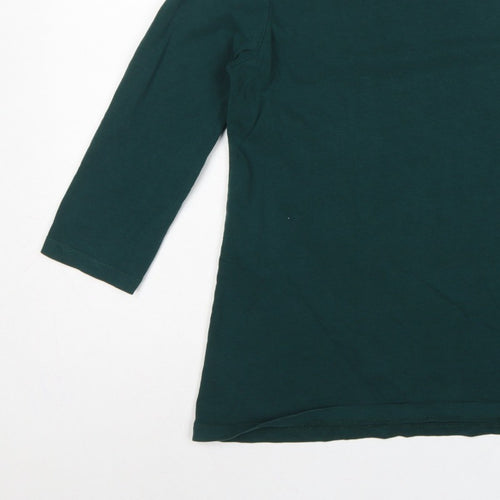 Crew Clothing Company Women Green Size 12 Cotton 3/4 Sleeve Tunic Top