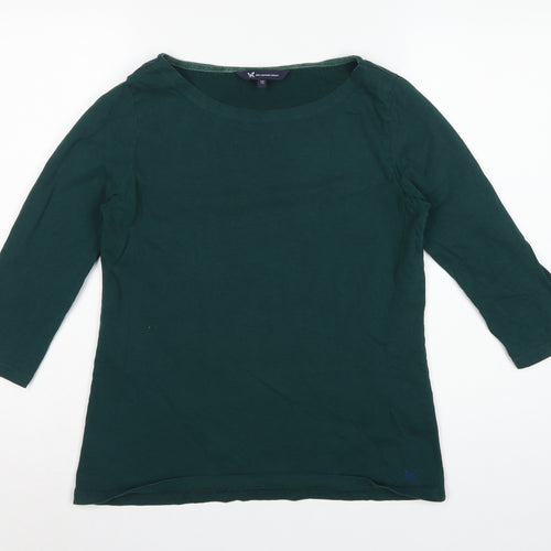 Crew Clothing Company Women Green Size 12 Cotton 3/4 Sleeve Tunic Top