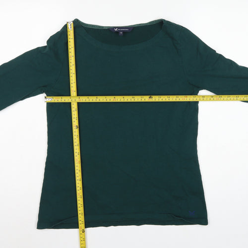 Crew Clothing Company Women Green Size 12 Cotton 3/4 Sleeve Tunic Top