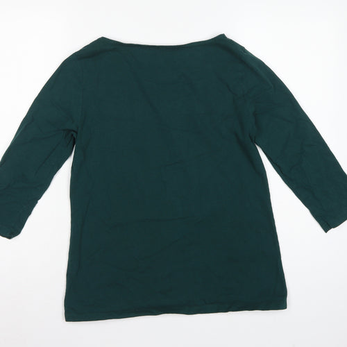 Crew Clothing Company Women Green Size 12 Cotton 3/4 Sleeve Tunic Top