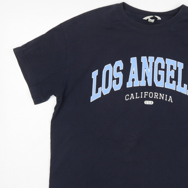 H&M Women Blue M Los Angeles California Cotton Jersey T-Shirt