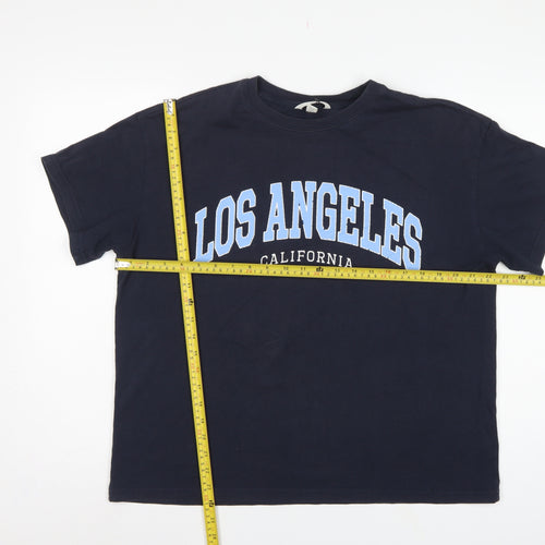 H&M Women Blue M Los Angeles California Cotton Jersey T-Shirt