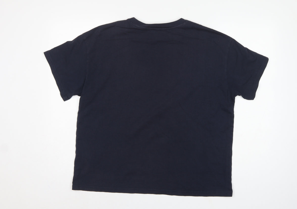 H&M Women Blue M Los Angeles California Cotton Jersey T-Shirt