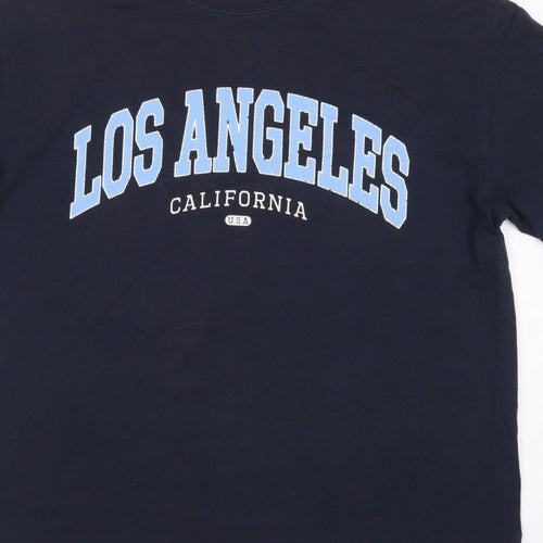 H&M Women Blue M Los Angeles California Cotton Jersey T-Shirt