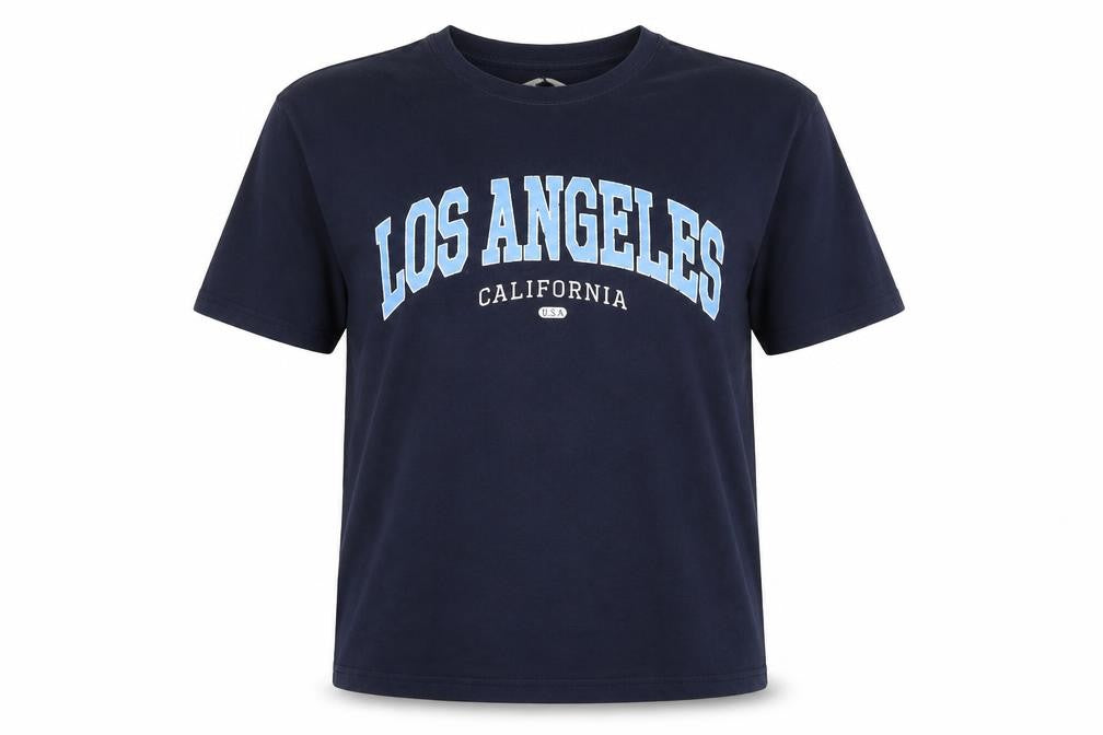H&M Women Blue M Los Angeles California Cotton Jersey T-Shirt