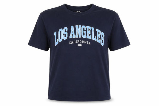 H&M Women Blue M Los Angeles California Cotton Jersey T-Shirt