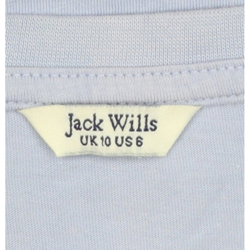 Jack Wills Women’s Blue UK 10 Basic Logo Jersey T-Shirt