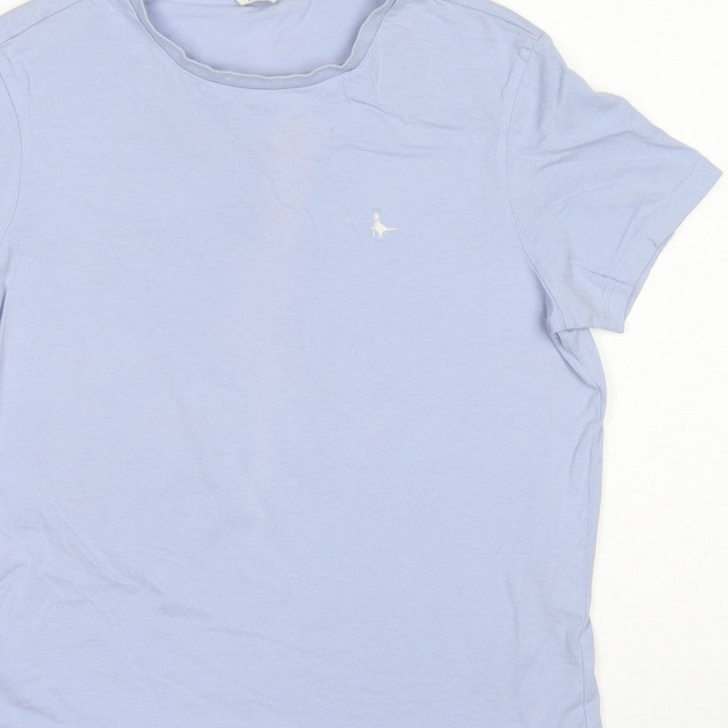 Jack Wills Women’s Blue UK 10 Basic Logo Jersey T-Shirt