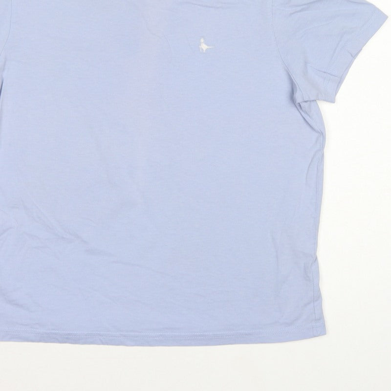 Jack Wills Women’s Blue UK 10 Basic Logo Jersey T-Shirt