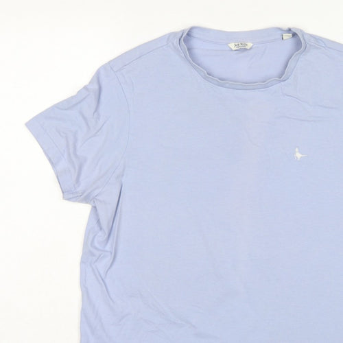 Jack Wills Women’s Blue UK 10 Basic Logo Jersey T-Shirt