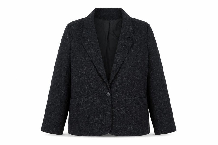Debenhams Women’s Black Flecked Wool Blend Blazer UK 16 Vintage