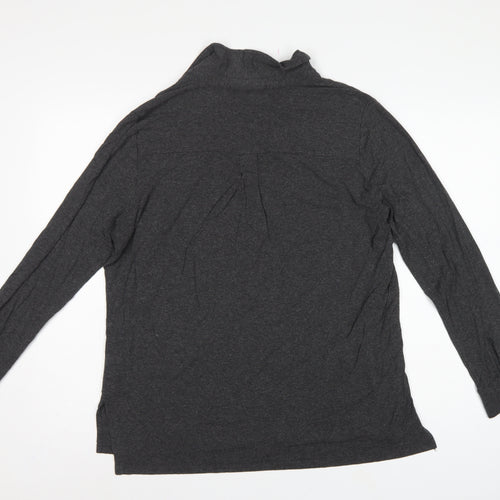 White Label Women’s Grey UK 14 Basic Collared Long Sleeve Button-Up Shirt