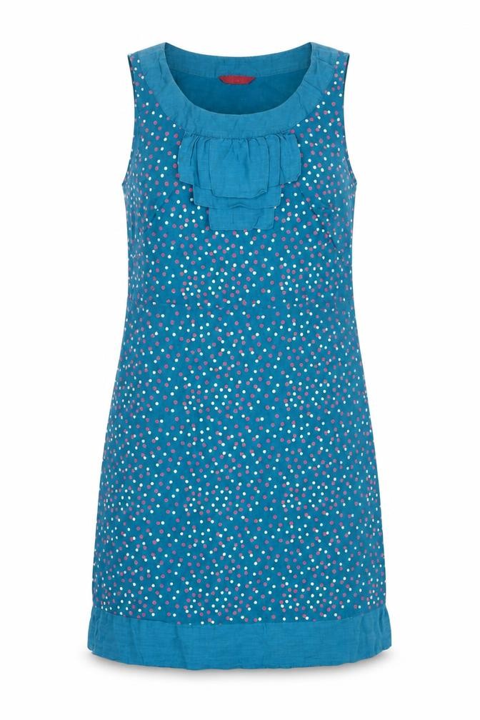 Monsoon Women’s Blue Polka Dot Sleeveless Shift Dress UK 8