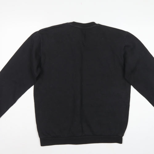 Adidas Men Black S Pullover Crew Neck Logo Sweatshirt