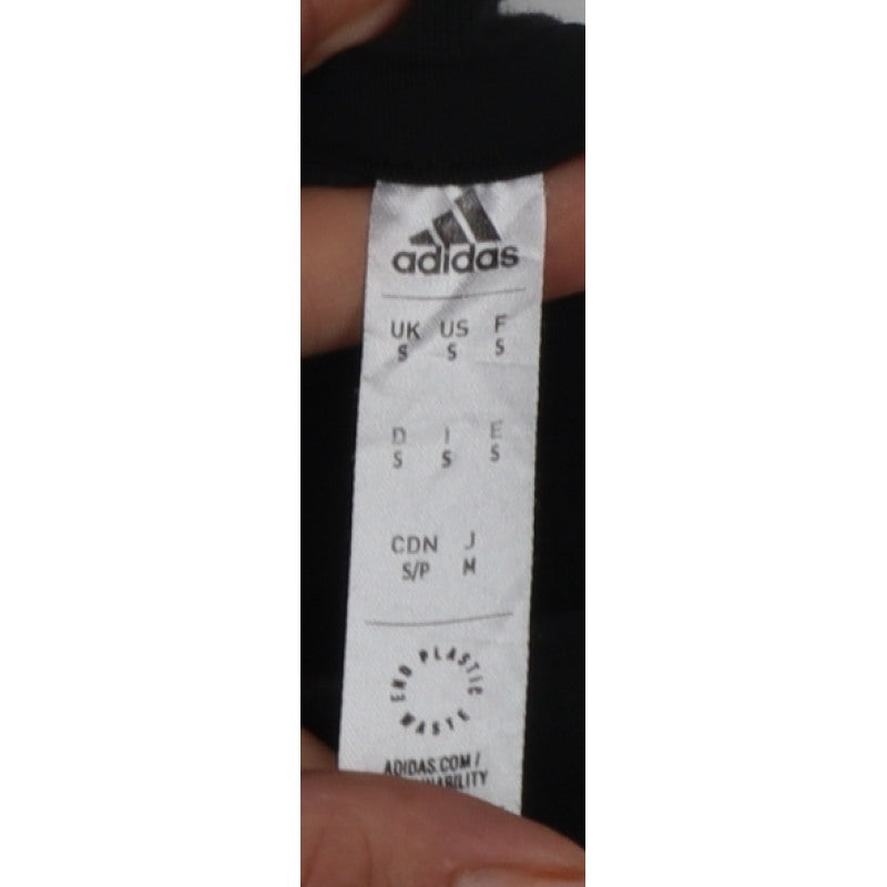 Adidas Men Black S Pullover Crew Neck Logo Sweatshirt