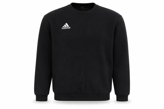 Adidas Men Black S Pullover Crew Neck Logo Sweatshirt