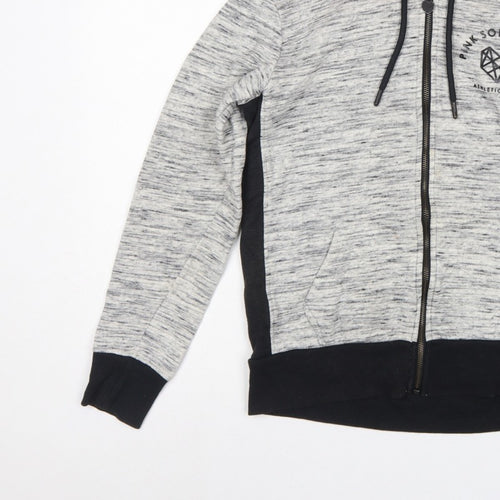 Pink Soda Sport Women Grey UK 8 Full Zip Hooded Logo Hoodie