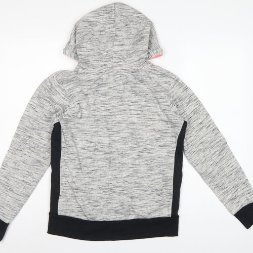 Pink Soda Sport Women Grey UK 8 Full Zip Hooded Logo Hoodie