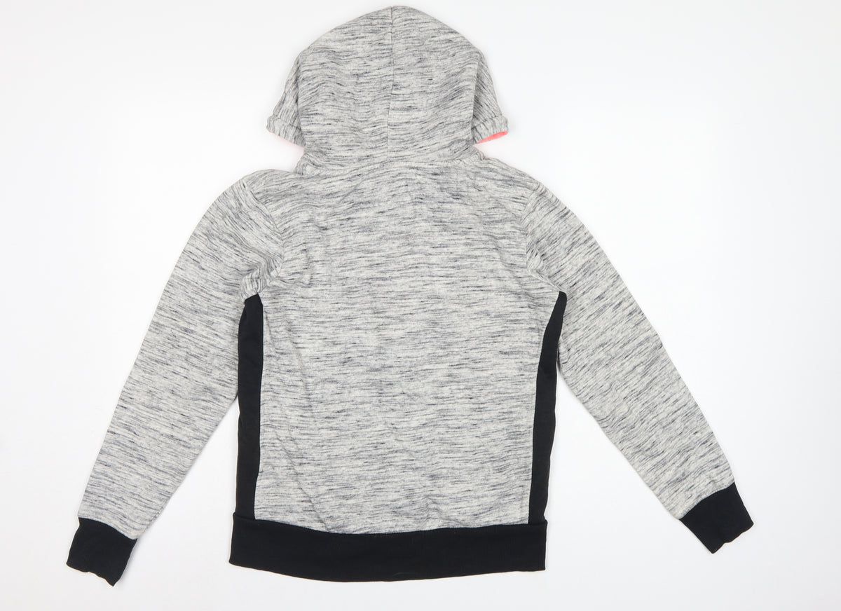 Pink Soda Sport Women Grey UK 8 Full Zip Hooded Logo Hoodie