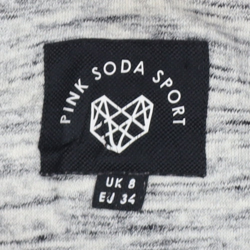 Pink Soda Sport Women Grey UK 8 Full Zip Hooded Logo Hoodie