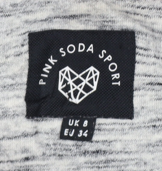 Pink Soda Sport Women Grey UK 8 Full Zip Hooded Logo Hoodie