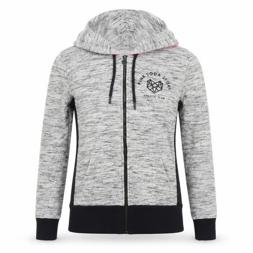 Pink Soda Sport Women Grey UK 8 Full Zip Hooded Logo Hoodie