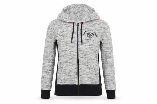 Front view of Pink Soda Sport Women Grey UK 8 Full Zip Hooded Logo Hoodie