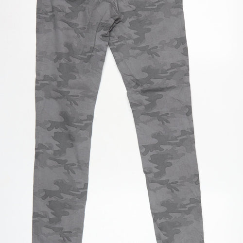 Mint Velvet Women Grey Camo Skinny Jeans Size 10 Zip Detail