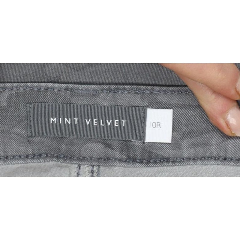 Mint Velvet Women Grey Camo Skinny Jeans Size 10 Zip Detail
