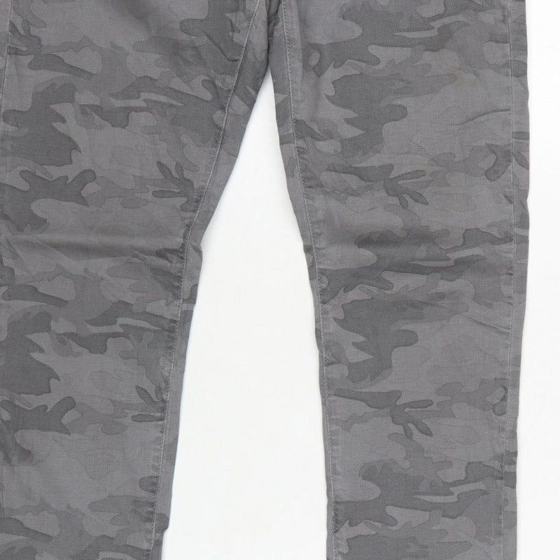 Mint Velvet Women Grey Camo Skinny Jeans Size 10 Zip Detail