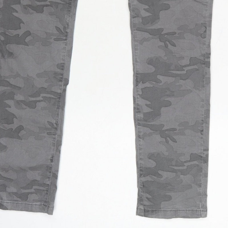 Mint Velvet Women Grey Camo Skinny Jeans Size 10 Zip Detail