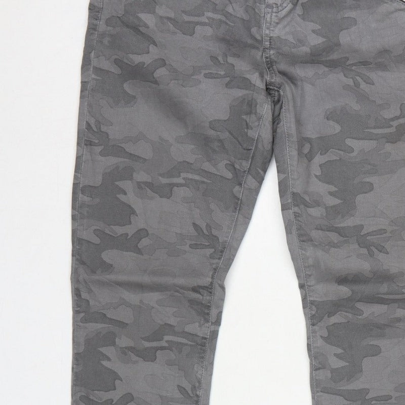 Mint Velvet Women Grey Camo Skinny Jeans Size 10 Zip Detail