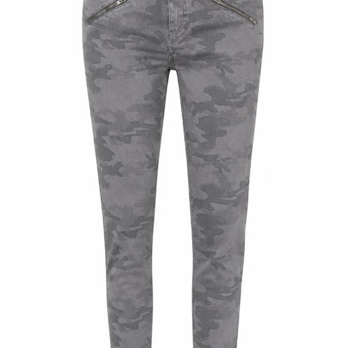 Mint Velvet Women Grey Camo Skinny Jeans Size 10 Zip Detail