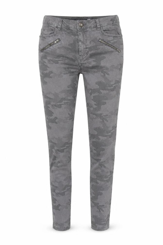 Mint Velvet Women Grey Camo Skinny Jeans Size 10 Zip Detail