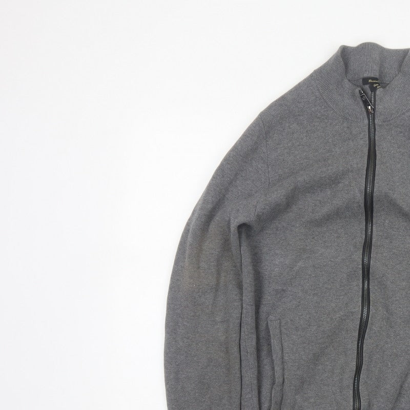 Additional view of Massimo Dutti Men Grey S Full Zip Cotton High Neck Knit Jumper