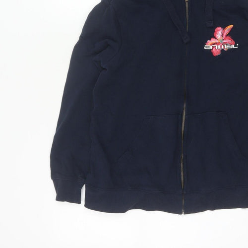 Animal Women’s Blue UK 8 Full Zip Floral Graphic Hoodie