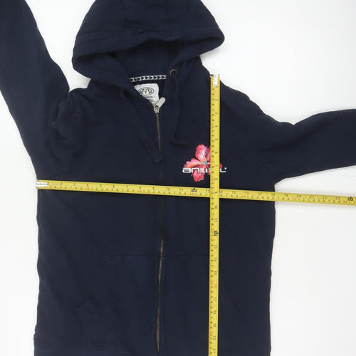 Animal Women’s Blue UK 8 Full Zip Floral Graphic Hoodie