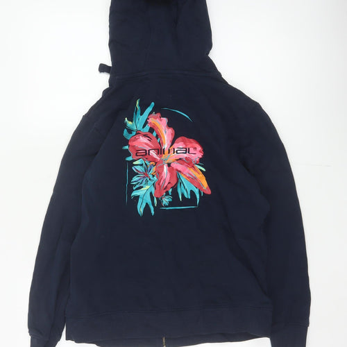 Animal Women’s Blue UK 8 Full Zip Floral Graphic Hoodie