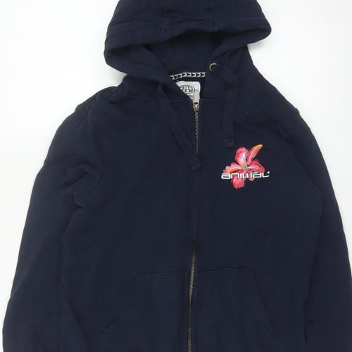 Animal Women’s Blue UK 8 Full Zip Floral Graphic Hoodie