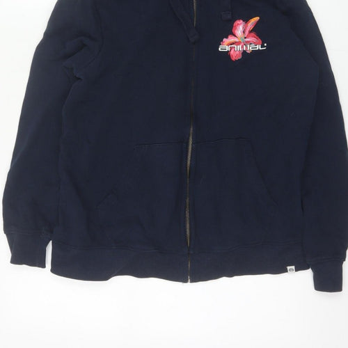 Animal Women’s Blue UK 8 Full Zip Floral Graphic Hoodie