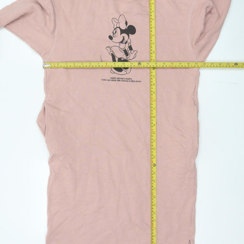 Uniqlo Women Pink S Minnie Mouse Graphic Mock Neck Jumper Dress