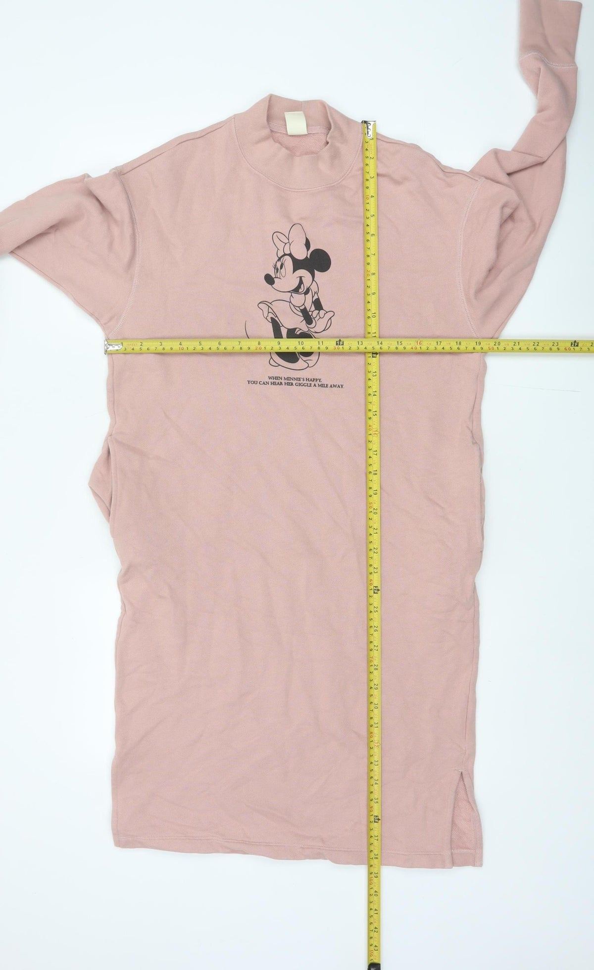 Uniqlo Women Pink S Minnie Mouse Graphic Mock Neck Jumper Dress