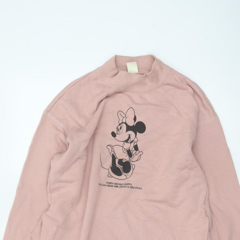 Uniqlo Women Pink S Minnie Mouse Graphic Mock Neck Jumper Dress