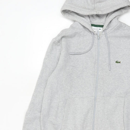 Lacoste Men’s Grey L Classic Fit Full Zip Hooded Logo Hoodie