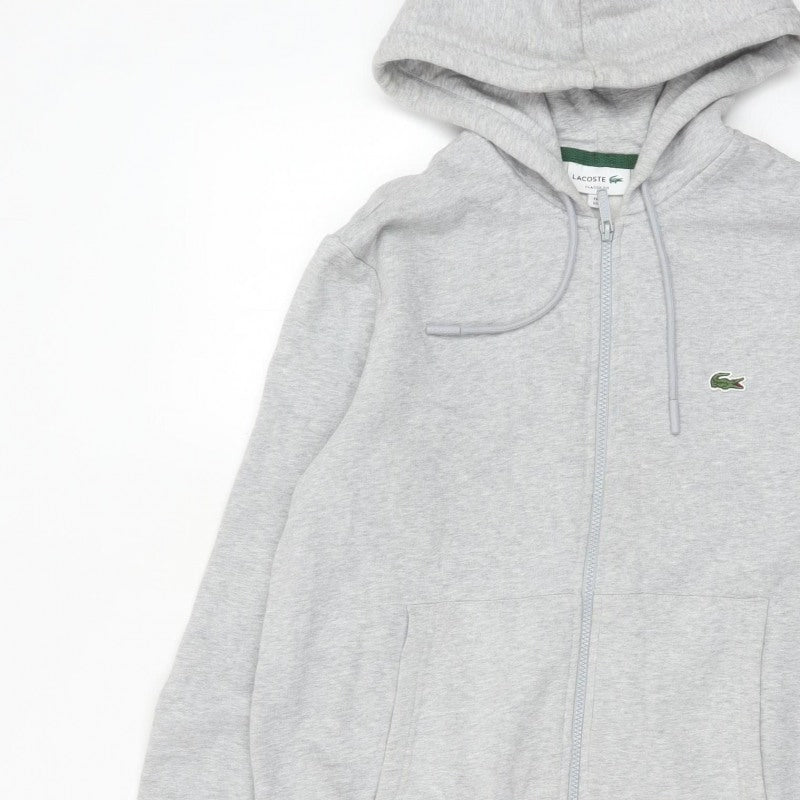 Lacoste Men’s Grey L Classic Fit Full Zip Hooded Logo Hoodie
